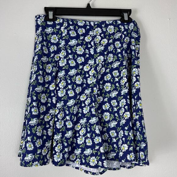VINTAGE High Waisted Flowy Wide Leg Daisy Print Shorts - Picture 1 of 6